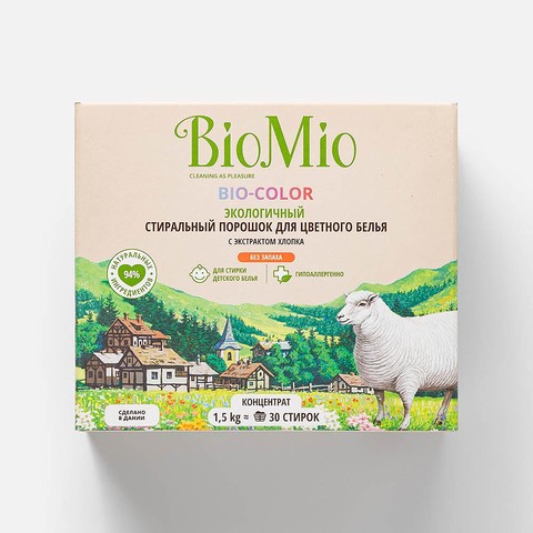 Стиральный порошок BioMio Bio-color для цветного белья, концентрат, без запаха - Фотография