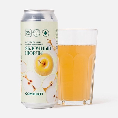 Напиток, яблочный шорли, с газом