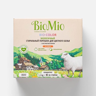Стиральный порошок BioMio Bio-color для цветного белья, концентрат, без запаха