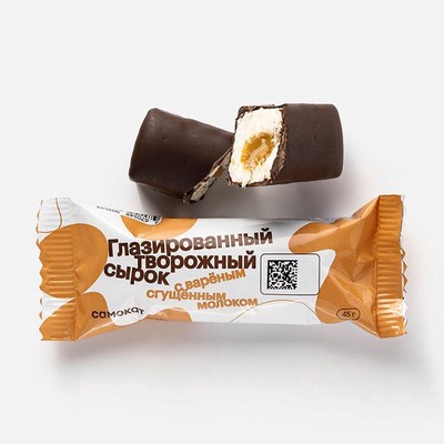Творожный сырок, 15%, варёное сгущённое молоко, глазированный
