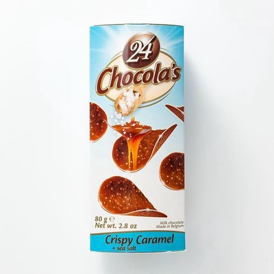 Из Бельгии: Чипсы 24 Chocola’s молочный шоколад, с морской солью
